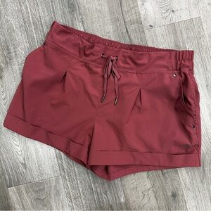 MPG Women's Maroon Drawstring Active Shorts Size Large